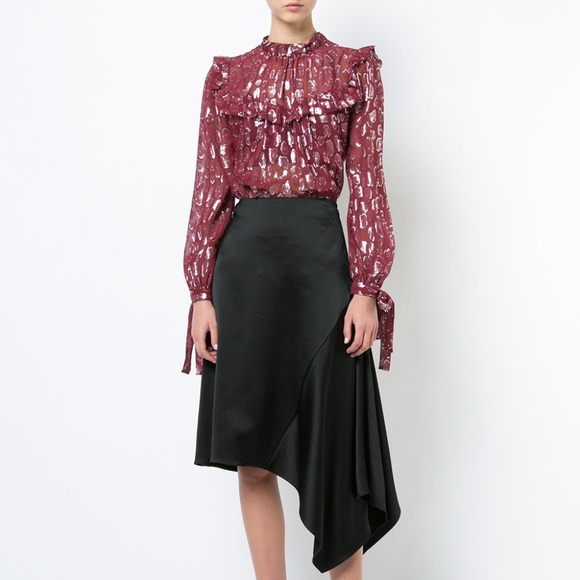 Veronica Beard Tops - VERONICA BEARD Brooks Metallic Silk Blouse (US 4)